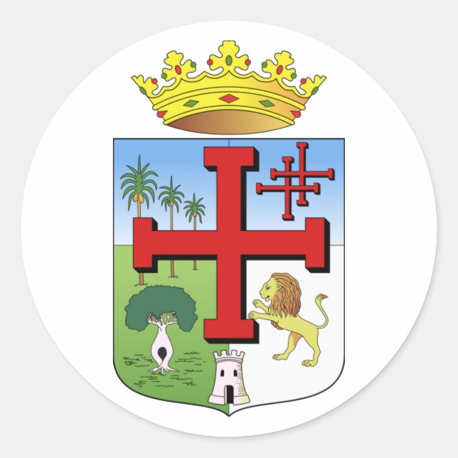 Wappen von Santa Cruz de la Sierra (Bolivien) Runder Aufkleber (Vorderseite)