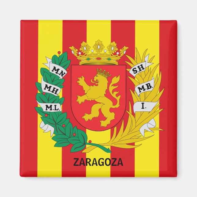 Wappen von Saragossa, SPANIEN Magnet (Vorne)