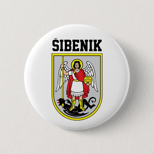 Wappen von Šibenik - Kroatien Button (Vorderseite)