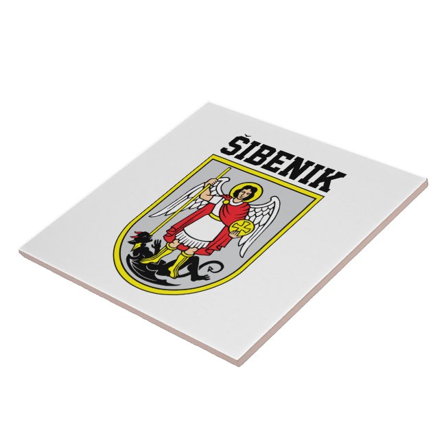 Wappen von Šibenik - Kroatien Fliese (Seite)