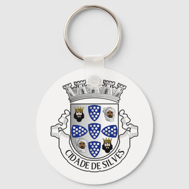 Wappen von Silves, Portugal Button Schlüsselanhänger (Vorderseite)