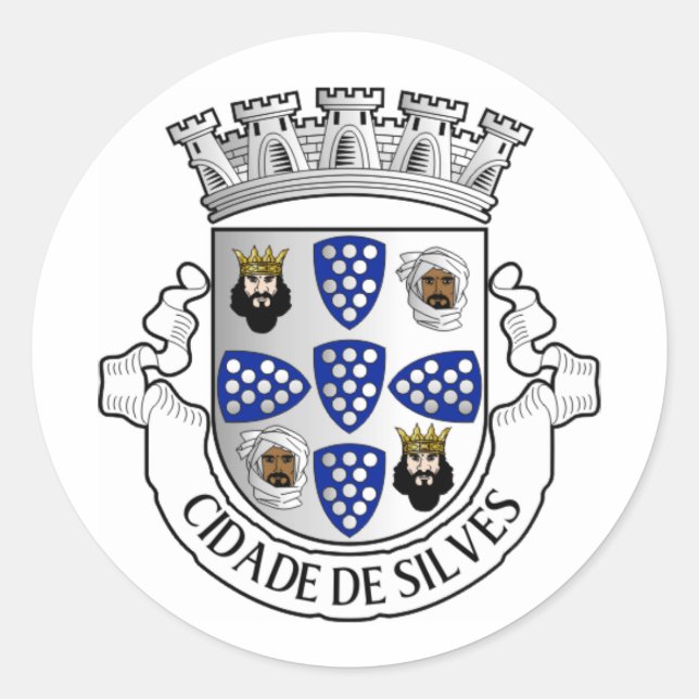 Wappen von Silves, Portugal Runder Aufkleber (Vorderseite)