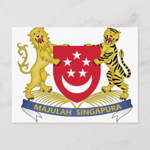 Wappen von Singapur 新 加 坡 徽 Emblem 国 Postkarte