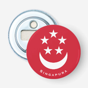 Wappen von Singapur mit Zusatz eines Namens Flaschenöffner