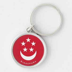 Wappen von Singapur mit Zusatz eines Namens Schlüsselanhänger