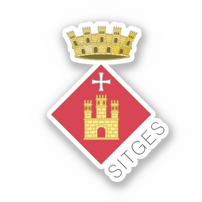 Wappen von Sitges, Katalonien (ESP) Aufkleber (Vorderseite)