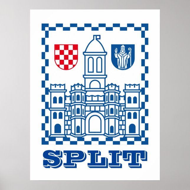 Wappen von Split, Kroatien Poster (Vorne)