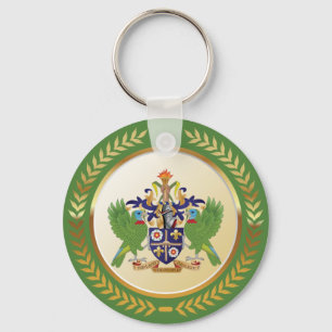 Wappen von St. Lucia Schlüsselanhänger