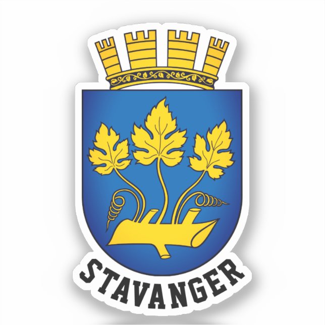 Wappen von Stavanger, Norwegen Aufkleber (Vorderseite)