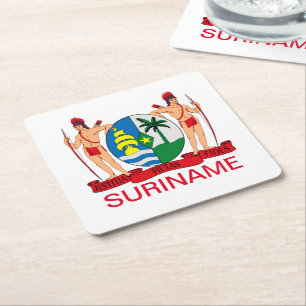 Wappen von Suriname Rechteckiger Pappuntersetzer