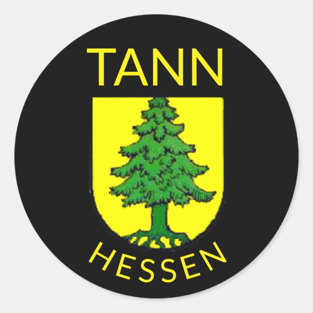 Wappen von Tann, Hessen (Deutschland) Runder Aufkleber (Vorderseite)