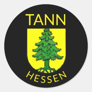 Wappen von Tann, Hessen (Deutschland) Runder Aufkleber