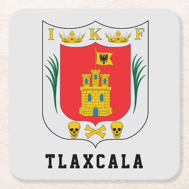 Wappen von Tlaxcala, Mexiko Rechteckiger Pappuntersetzer (Vorderseite)