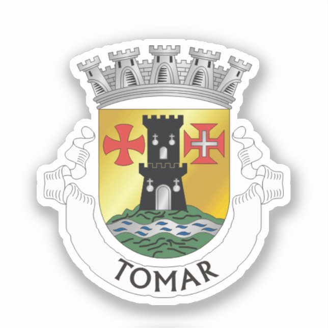 Wappen von Tomar, Portugal Aufkleber (Vorderseite)