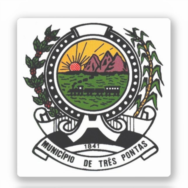 Wappen von Três Pontas, Minas Gerais - BRASILIEN Aufkleber (Vorderseite)
