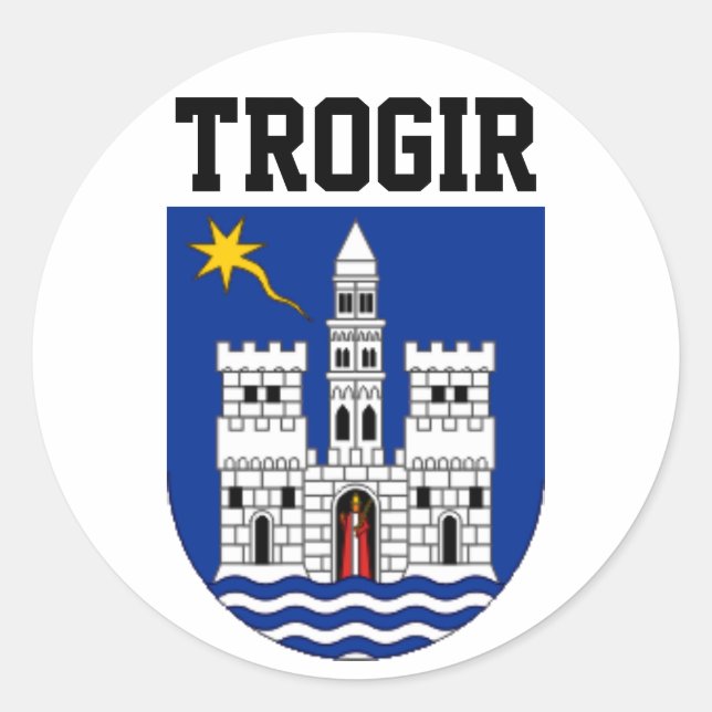 Wappen von Trogir, Kroatien Runder Aufkleber (Vorderseite)
