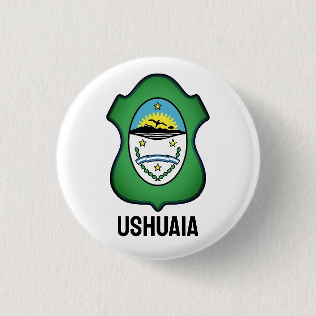 Wappen von Ushuaia - Argentinien Button (Vorderseite)