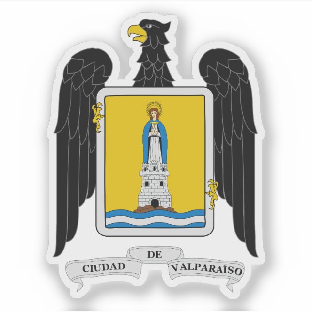 Wappen von Valparaíso, Chile Aufkleber (Vorderseite)