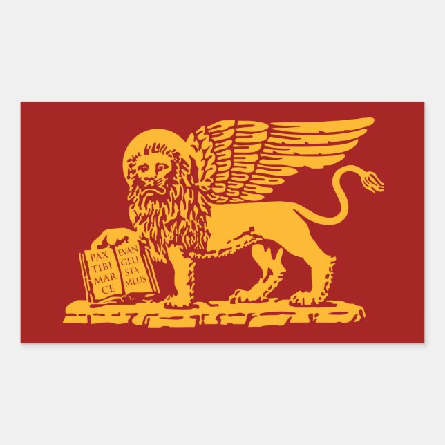 Wappen von Venedig Rechteckiger Aufkleber (Vorderseite)