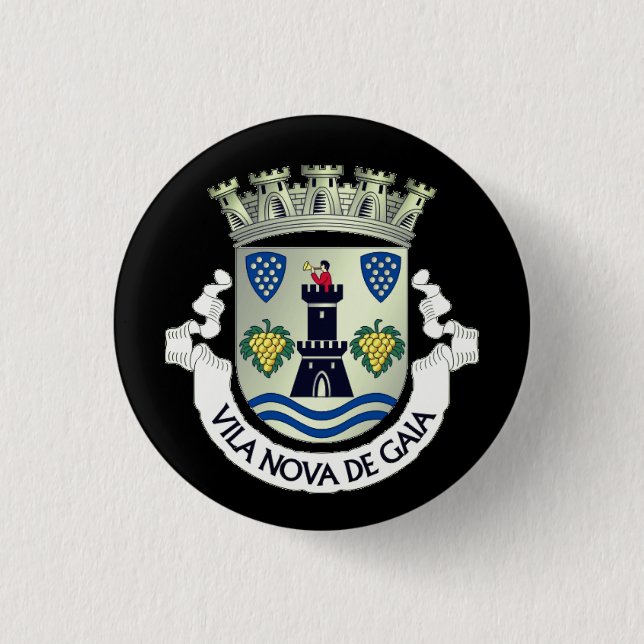 Wappen von Vila Nova de Gaia, Portugal Button (Vorderseite)