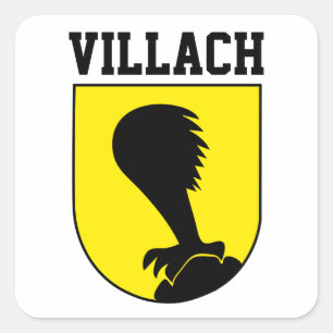 Wappen von Villach - ÖSTERREICH Quadratischer Aufkleber