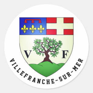 Wappen von Villefranche-sur-Mer, Frankreich-Klasse Runder Aufkleber