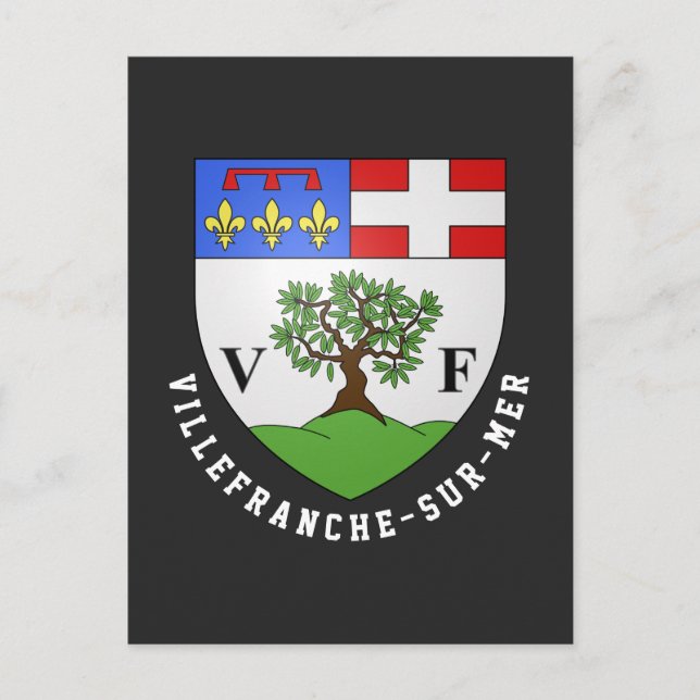 Wappen von Villefranche-sur-Mer, Frankreich Postkarte (Vorderseite)