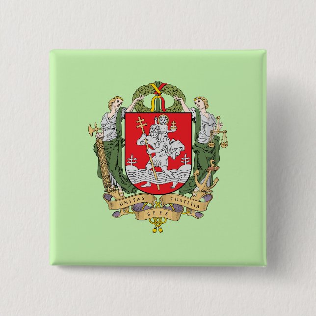 Wappen von Vilnius, Litauen Knopf Button (Vorderseite)