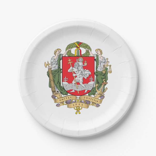 Wappen von Vilnius, Litauen Papier Teller (Vorderseite)