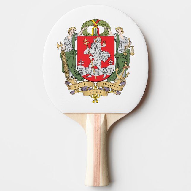 Wappen von Vilnius, Litauen Ping-Pong Paddl Tischtennis Schläger (Vorderseite)