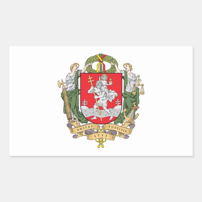 Wappen von Vilnius, Litauen Rechteckiger Aufkleber (Vorderseite)