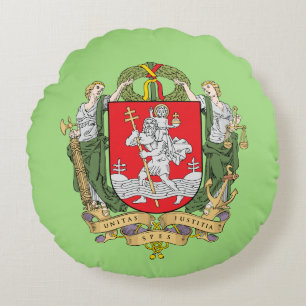 Wappen von Vilnius, Litauen Rundkissen Rundes Kissen