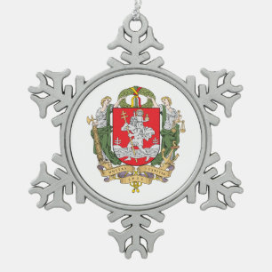 Wappen von Vilnius, Litauen Schneeflocken Zinn-Ornament