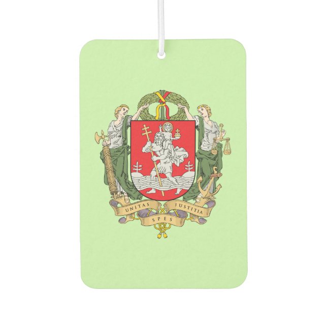 Wappen von Vilnius, Litauen Tote Beutel Autolufterfrischer (Vorderseite)