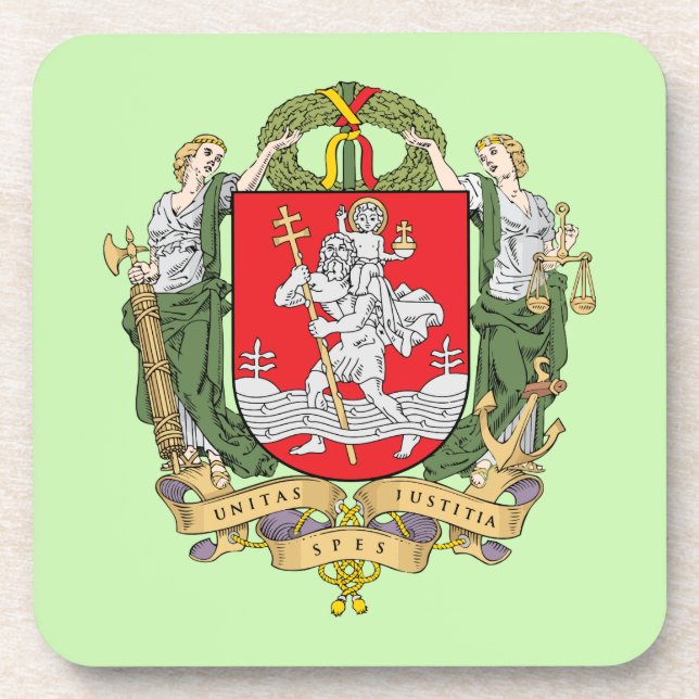 Wappen von Vilnius, Litauen Untersetzer trinken (Vorderseite)