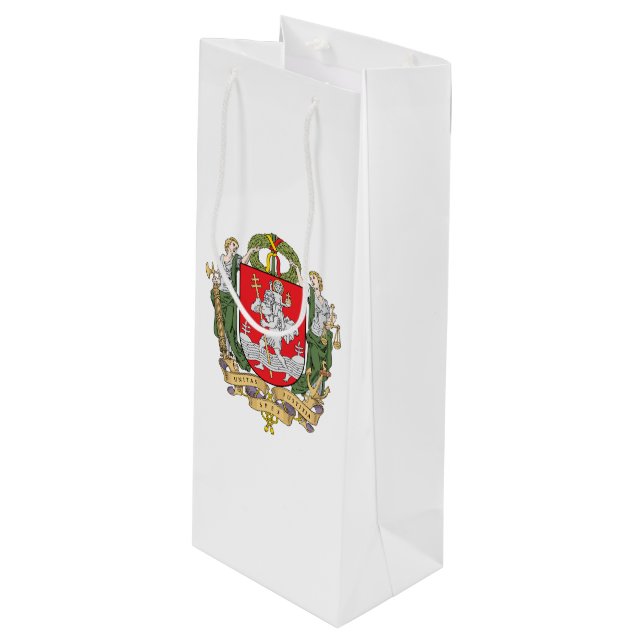 Wappen von Vilnius, Litauen Weinbeutel Geschenktüte Für Weinflaschen (Vorderseite Schrägansicht)