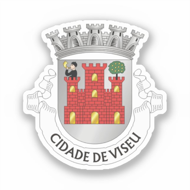 Wappen von Viseu, PORTUGAL Aufkleber (Vorderseite)