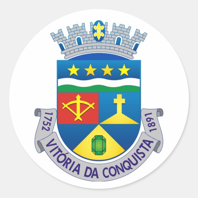 Wappen von Vitória da Conquista (BRAZIL) Runder Aufkleber (Vorderseite)