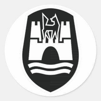 Wappen von Wolfsburg (schwarz weiß) Runder Aufkleber
