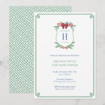 Wappen Watercolor Holidays Newlyweds Brunch Party