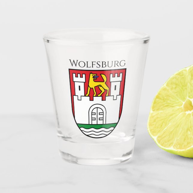 Wappen Wolfsburg, Deutschland Schnapsglas (Vorderseite)