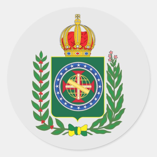 Wappen - Zweites Reich Brasiliens Runder Aufkleber (Vorderseite)