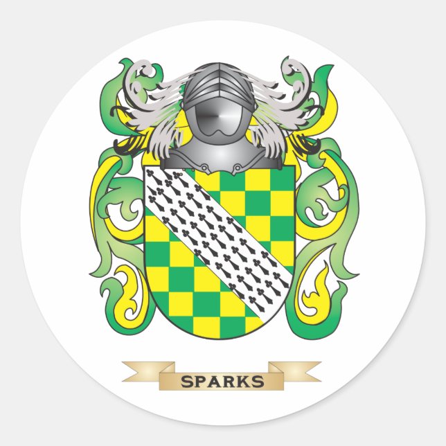 Wappenkittel (Familienwappen) Runder Aufkleber (Vorderseite)
