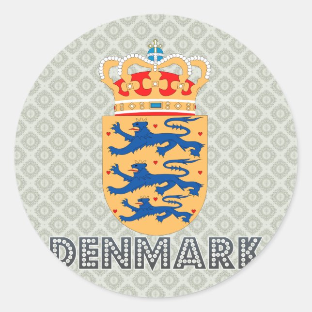 Wappenkleidung Dänemarks Runder Aufkleber (Vorderseite)