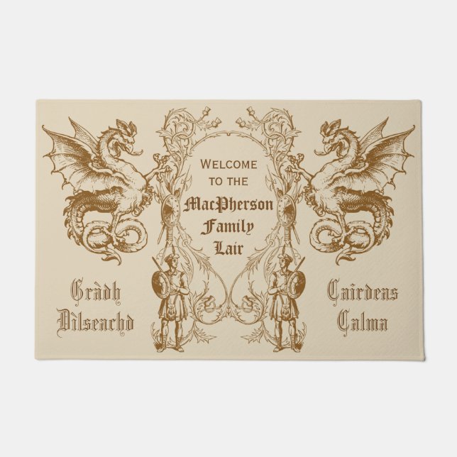 Wappenkunde-Drache-schottischer Fußmatte (Vorderseite)