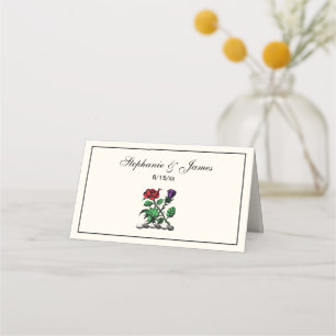 Wappenrose & Distel Wappen Wappenschild Farbe Platzkarte