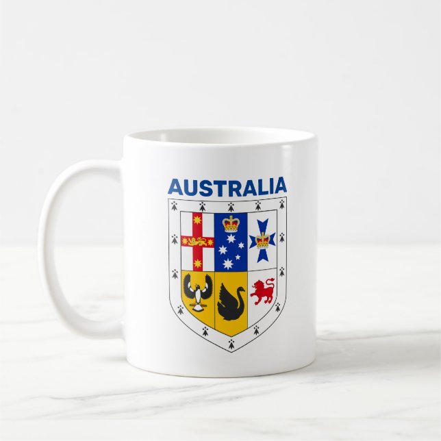 Wappenschild Australiens Kaffeetasse (Links)