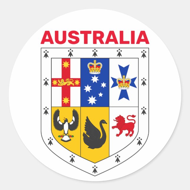 Wappenschild Australiens Runder Aufkleber (Vorderseite)