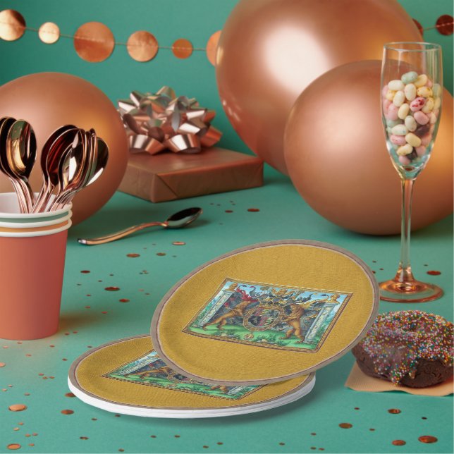 Wappenschild Pappteller (Multi)