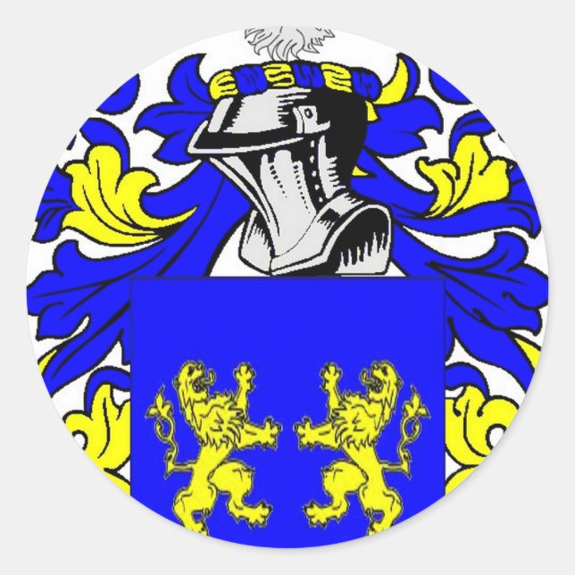 Wappenschild Runder Aufkleber (Vorderseite)